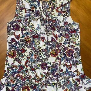 Banana Republic. Paisley Print Sleeveless Peplum Top